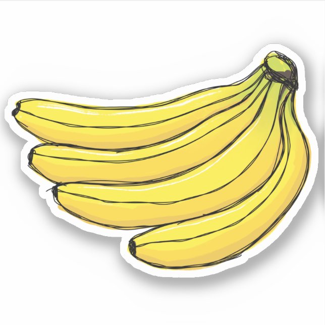 Pegatina Dibujo de garrapatas de plátanos (Anverso)