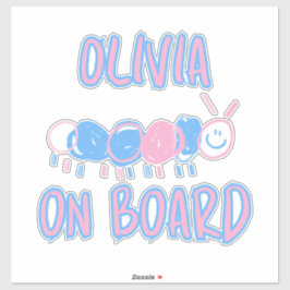 Pegatina Dibujo de gusano de garabato para niños personaliz