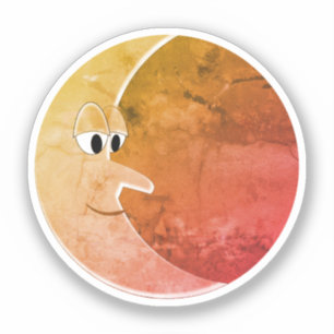 Pegatina Dibujo de luna vintage