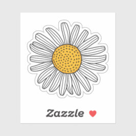 Pegatina Dibujo de margarita blanca