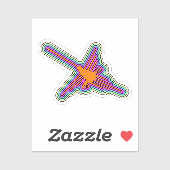 Pegatina Dibujo de Nazca Hummingbird Perú (Hoja)