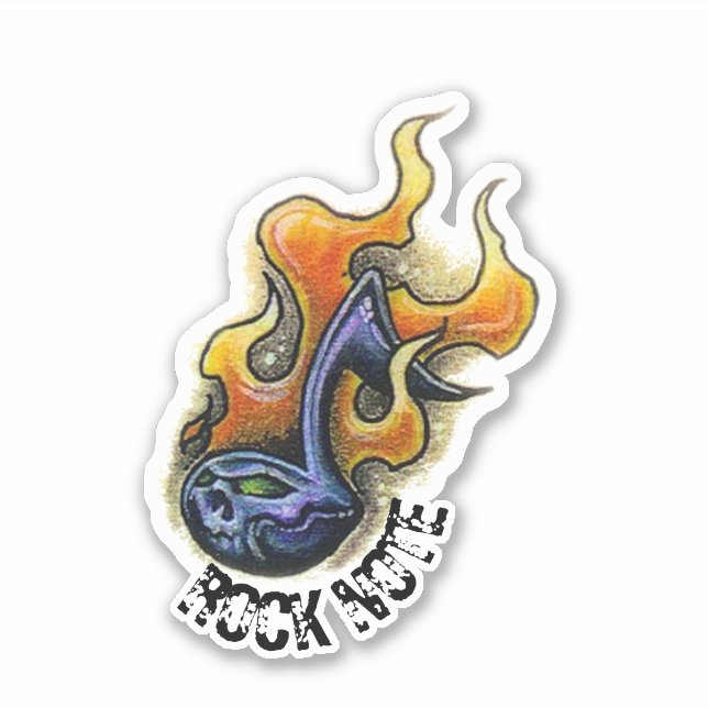 Pegatina Dibujo de nota de rock (Anverso)