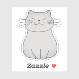 Pegatina Dibujo de Personalizado de gatitos con un gato son