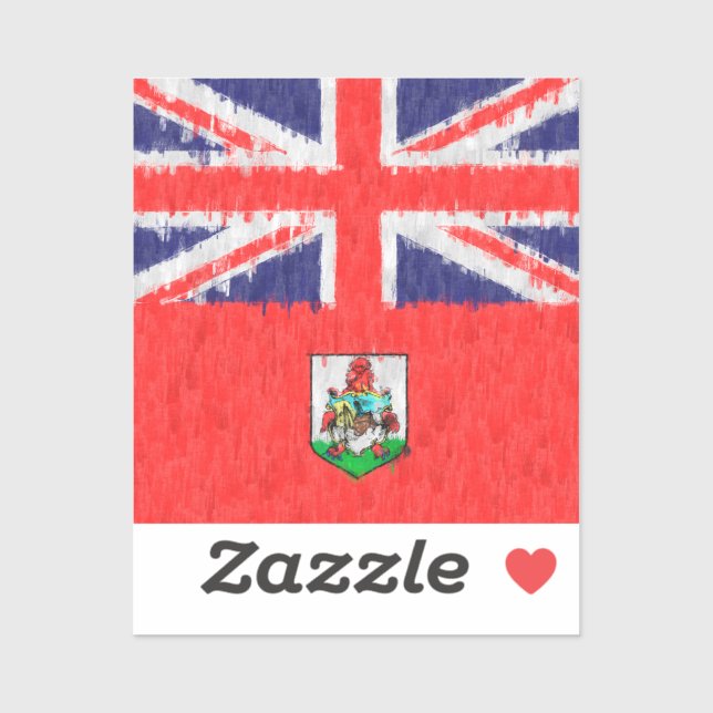 Pegatina Dibujo de pintura al petróleo de las Bermudas (Hoja)