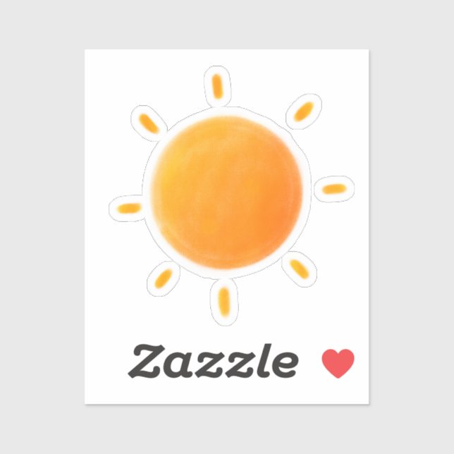 Pegatina Dibujo de sol lindo Sticker (Hoja)