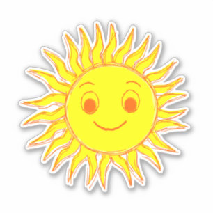 Pegatina Dibujo de sol sonriente