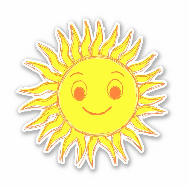 Pegatina Dibujo de sol sonriente (Anverso)