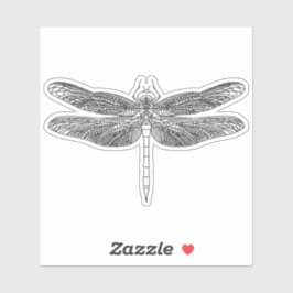 Pegatina Dibujo elegante de la libélula