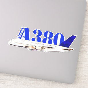 Pegatina Dibujo en acuarela del avión Airbus A380