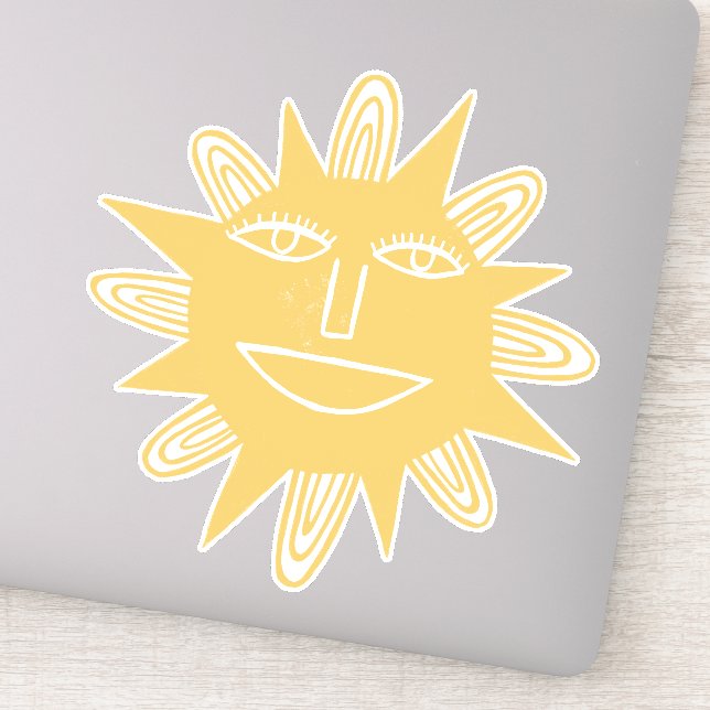 Pegatina Dibujo moderno artístico Sun moderno (Detalle)