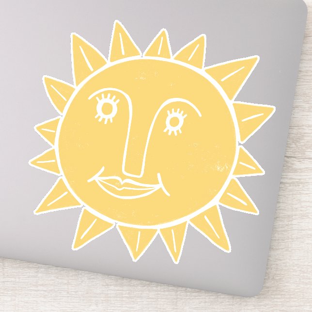 Pegatina Dibujo moderno artístico Sun moderno (Detalle)