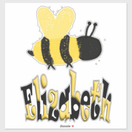 Pegatina Dibujo personalizado único de Bumblebee Doodle