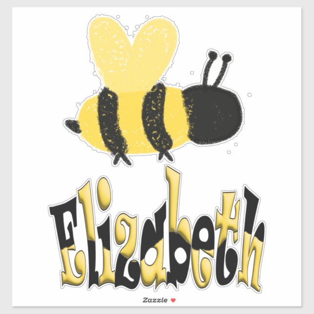 Pegatina Dibujo personalizado único de Bumblebee Doodle (Hoja)