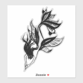 Pegatina Dibujo Tatuaje De Sirena Estilo Tatuaje Estipple T