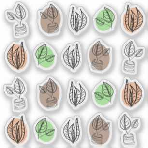 Pegatina Dibujos abstractos de plantas