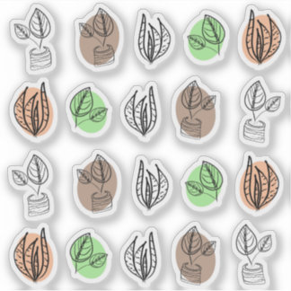 Pegatina Dibujos abstractos de plantas