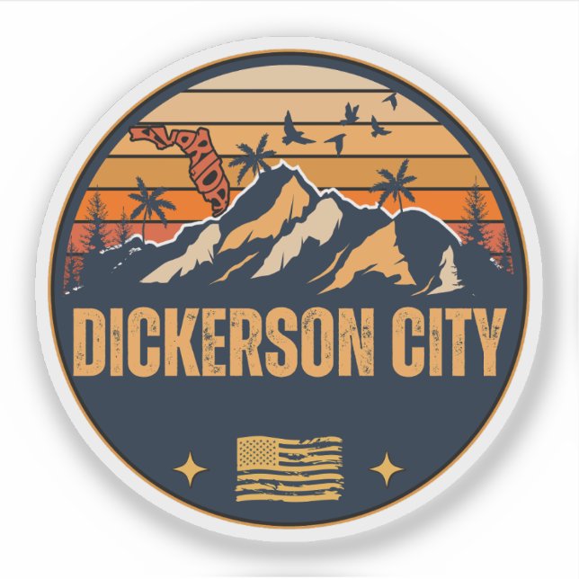 Pegatina Dickerson City, Florida  (Anverso)