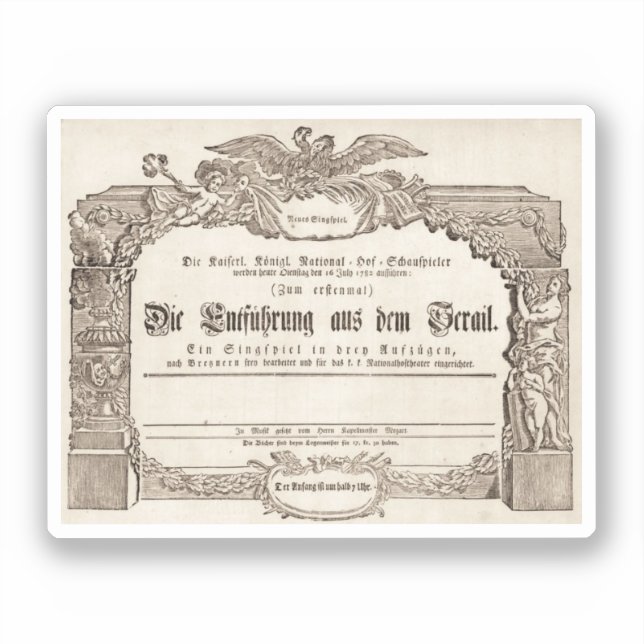 Pegatina Die Entführung aus dem Serail (Mozart) (Anverso)