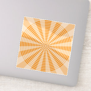 Pegatina Diente de león, espiral naranja, arte abstracto bo