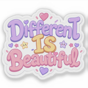 Pegatina Diferente Es Hermoso Niños Kawaii Pastel Lindos 