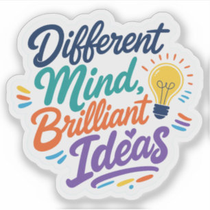 Pegatina Diferente Mente Ideas Brillantes Autismo TDAH