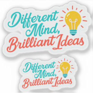 Pegatina Diferente Mente Ideas Brillantes Autismo TDAH