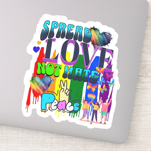 Pegatina Difunde Amor No Odio | Orgullo LGBTQI+ (Detalle)