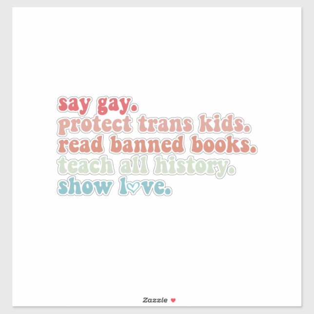 Pegatina Digamos Gay Protect Trans Kids Leer libros prohibi (Hoja)
