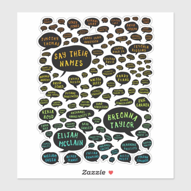 Pegatina digan sus nombres arcoiris (Hoja)