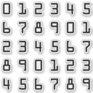 Pegatina Dígitos/números/números de estilo de computadora g