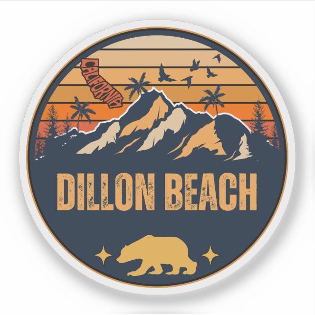 Pegatina Dillon Beach, California (Anverso)