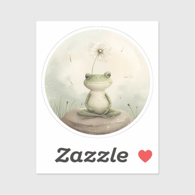 Pegatina Diluor de meditación de rana (Hoja)
