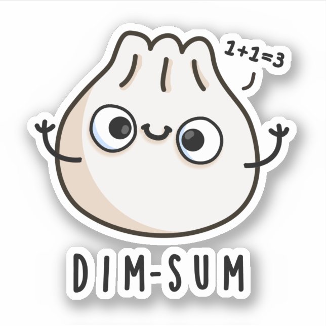 Pegatina Dim-sum Funny Dimsum Math Pun (Anverso)