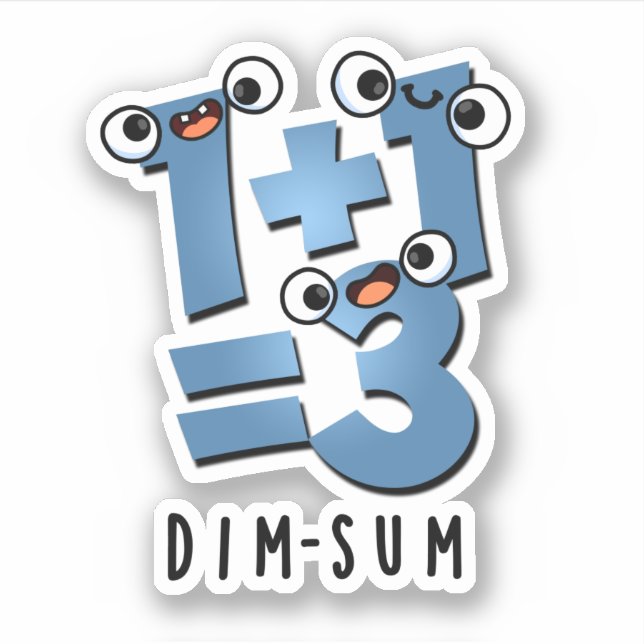 Pegatina Dim Sum Funny Matemáticas Food Pun (Anverso)