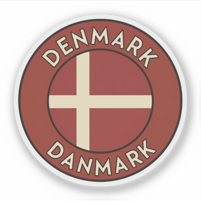 Pegatina Dinamarca Danmark  (Anverso)