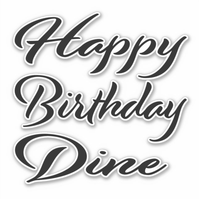 Pegatina Dine Name Vorname black Sticker Geburtstag (Anverso)