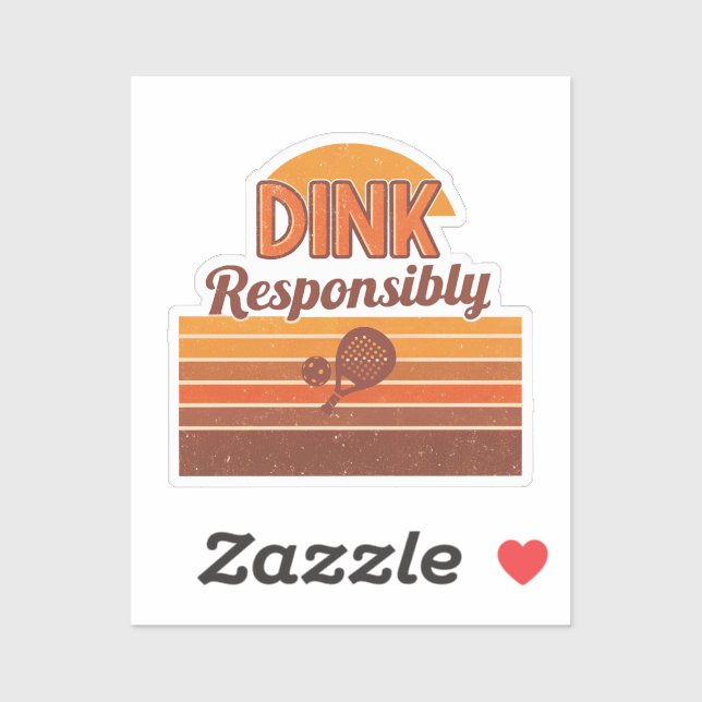 Pegatina Dink Responsibly Pickleball Retro (Hoja)