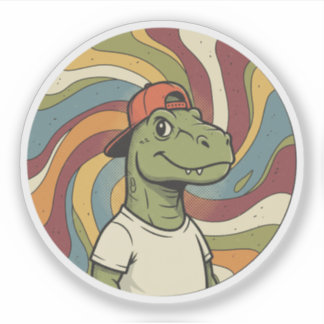 Pegatina Dino de Guay con tapa hacia atrás - Estilo retro G