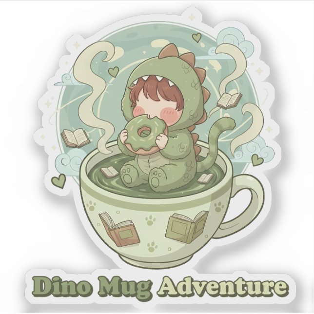 Pegatina Dino Mug Adventure (Anverso)