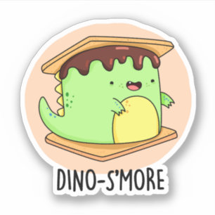 Pegatina Dino-smore Funny Dinosaur Smore Pun
