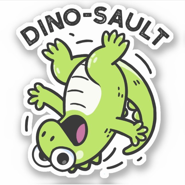 Pegatina Dinosault Funny Dinosaur Pun (Anverso)