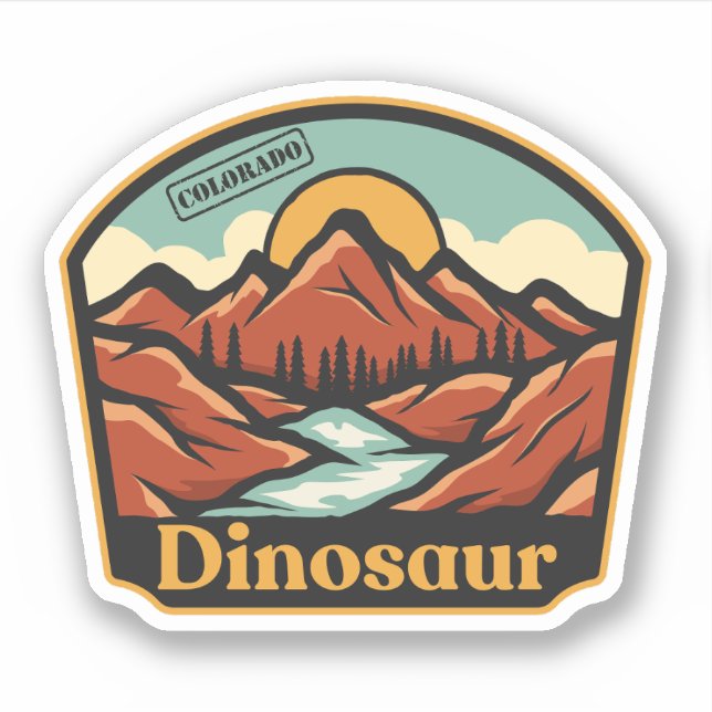 Pegatina Dinosaur, Colorado (Anverso)
