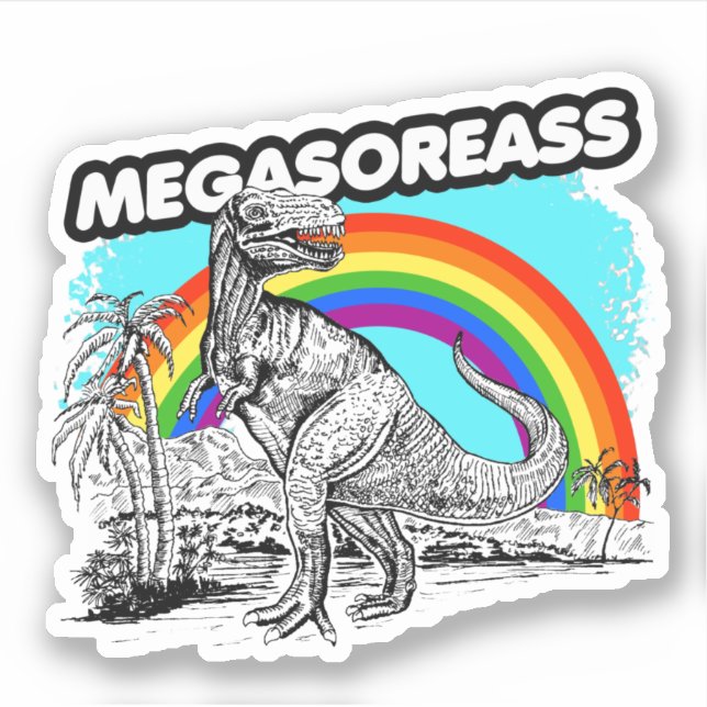 Pegatina Dinosaur Megasoreass (Anverso)