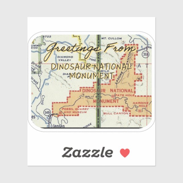 Pegatina Dinosaur National Monument Vintage (Hoja)