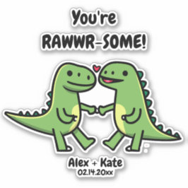 Pegatina Dinosaur Valentines
