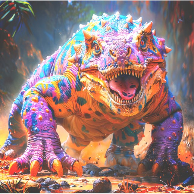 Pegatina Dinosaurio (Anverso)