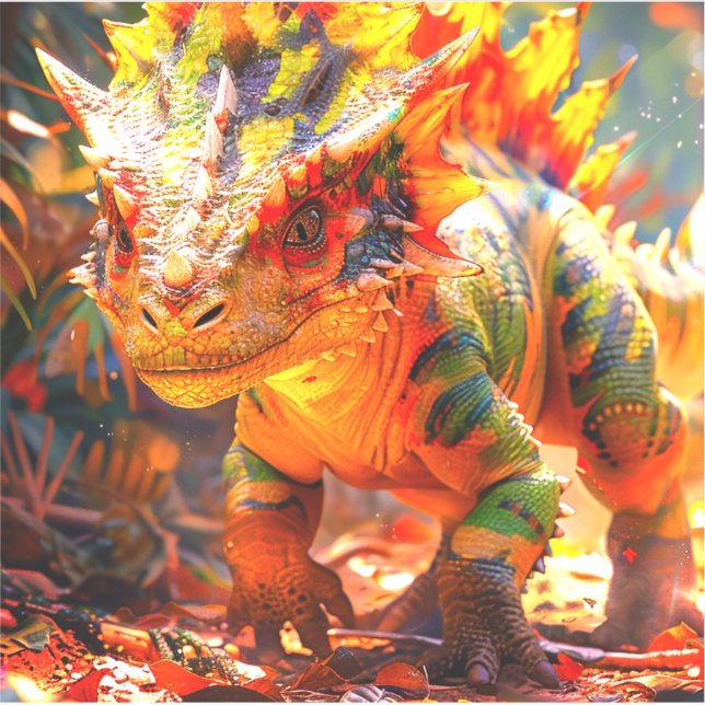 Pegatina Dinosaurio (Anverso)