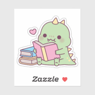 Pegatina Dinosaurio Adorable Ama Leer Libros