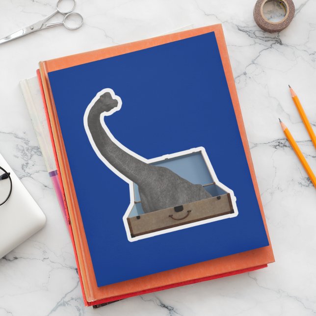 Pegatina Dinosaurio Brachiosaurus en un equipaje de maleta (Subido por el creador)