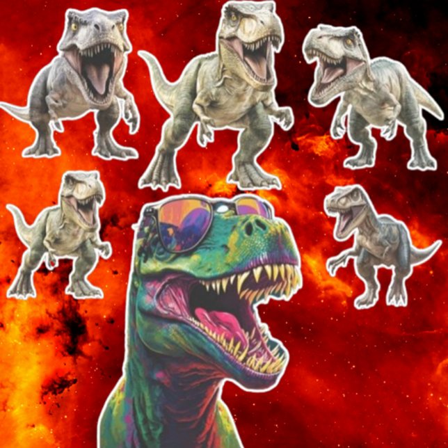 Pegatina Dinosaurio excitante (Brighten your day with an exciting dinosaur sticker! )